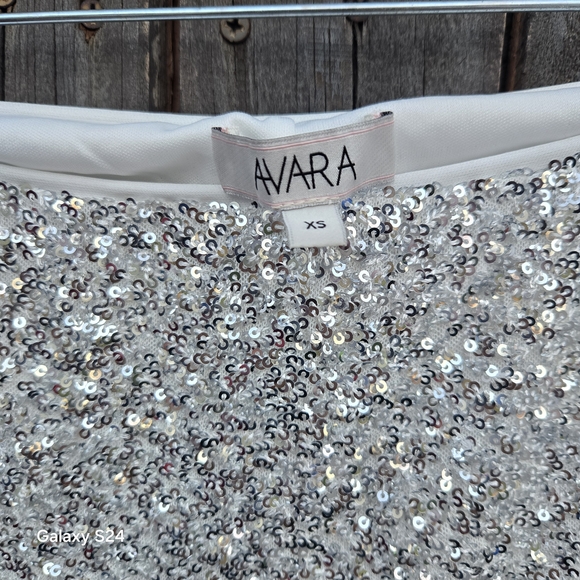Avara Silver Sequin Maxi Skirt Size Xs - Picture 2 of 6